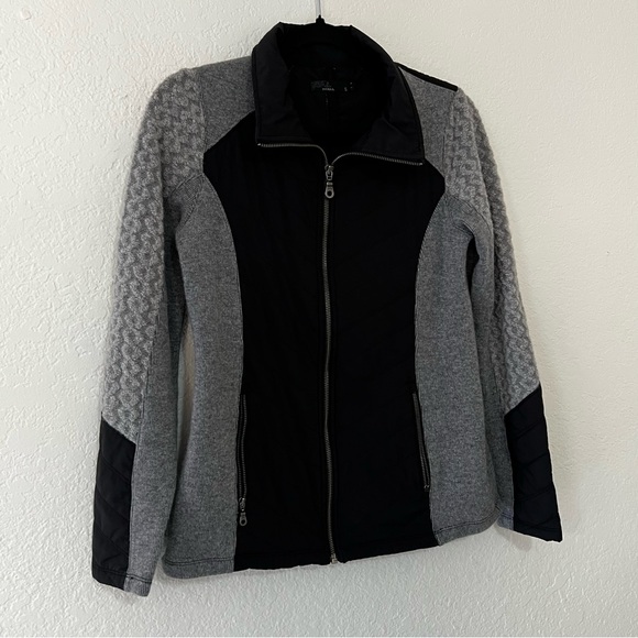 PrAna Zinnia Recycled Wool Blend Black Quilted Full Zip Jacket Womens Size Small - Picture 2 of 8